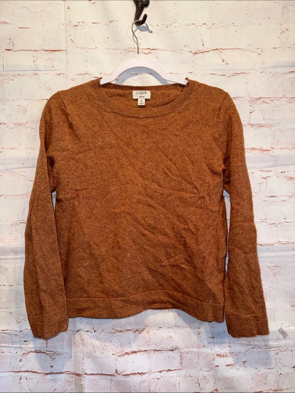 J. Crew Women's Crewneck Teddie Sweater pullover M wool cotton blend warm fall
